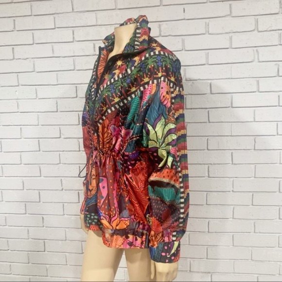 Farm Rio Women’s Black Cool Leopards Windbreaker - Picture 6 of 12